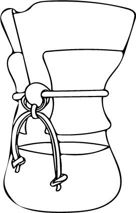 Hand-drawn illustration of a Chemex coffee brewer