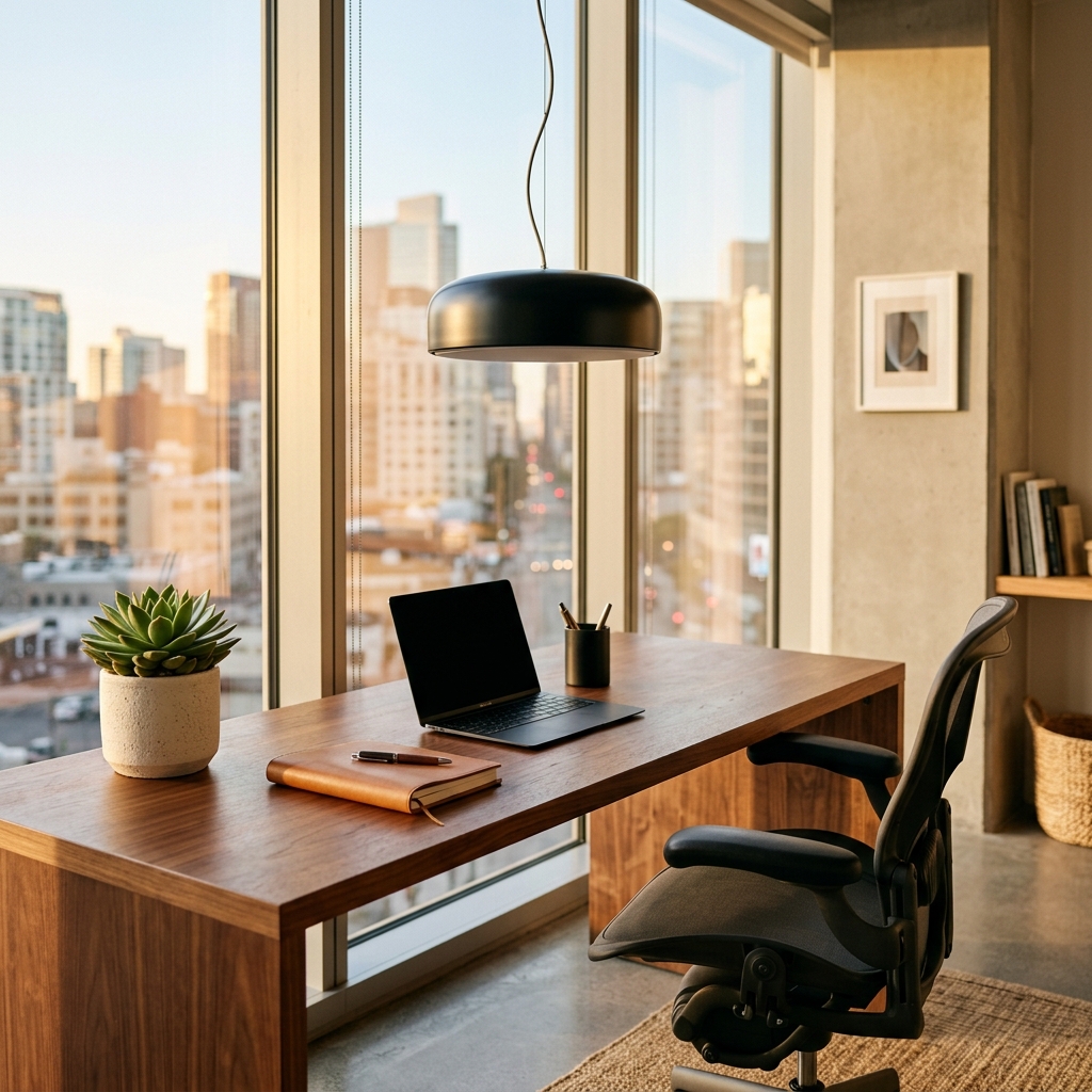 High-end minimalist office desk