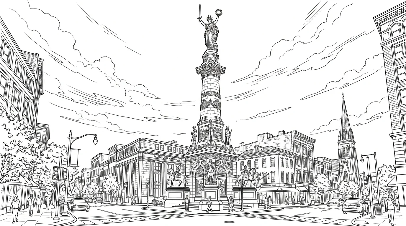 Allentown local landmark illustration