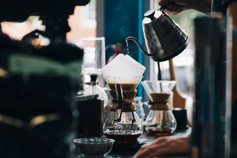 Barista pulling an espresso shot